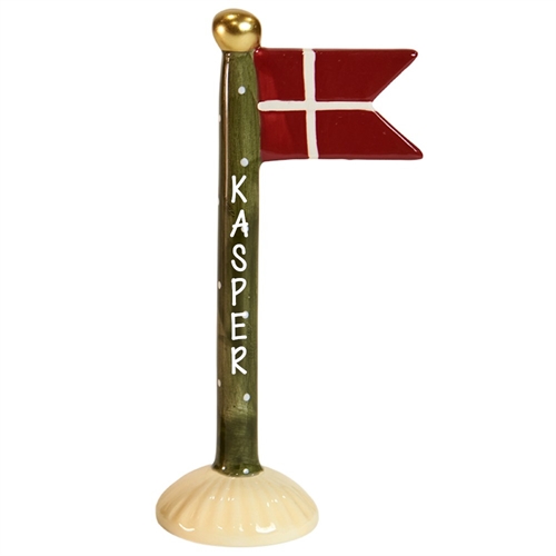 Flagga Grön/prickar H: 19cm