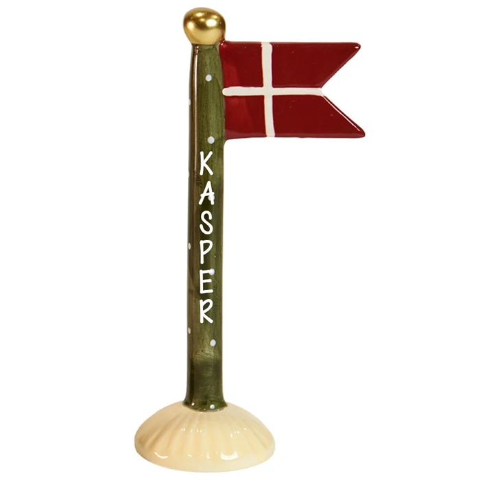 Flagga Grön/prickar H: 19cm