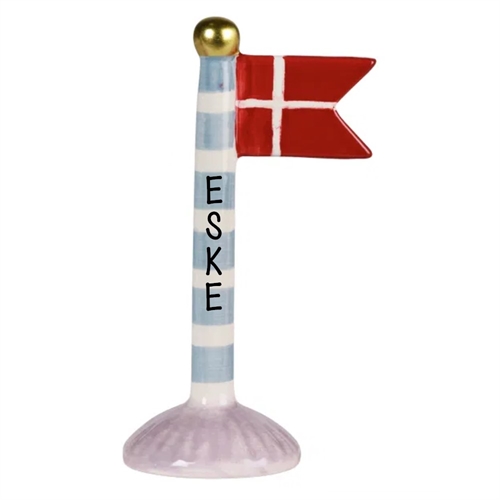 Flagga Beige/ränder H: 14cm keramik