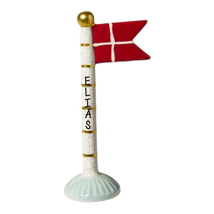 Flagga sprucken med ränder H: 19 cm keramik