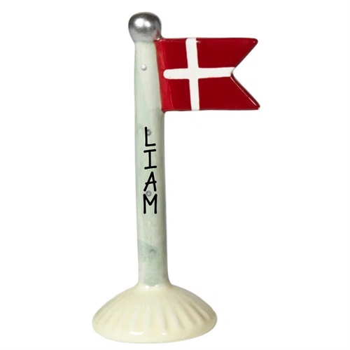 Flagga blå/prickig H: 14cm keramik