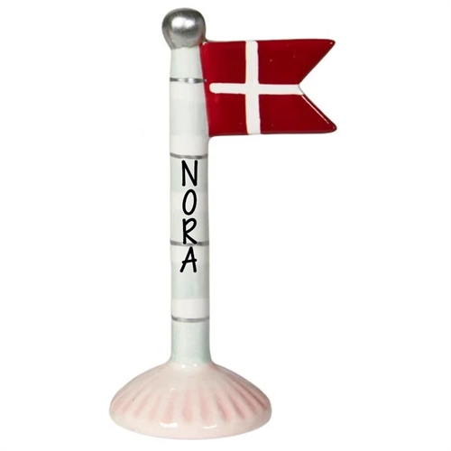 Flagga blå/prickig H: 14cm keramik
