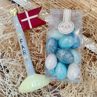 Presentkorg till mamma med ljus och text