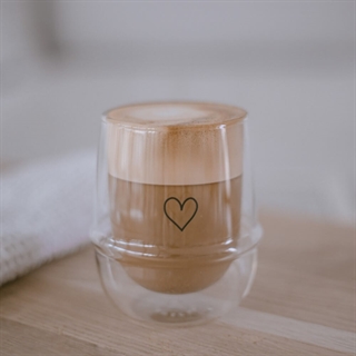 Dubbelväggigt glas 200 ml hjärta