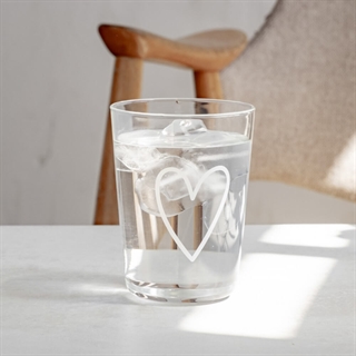 Dricksglas hjärta vitt