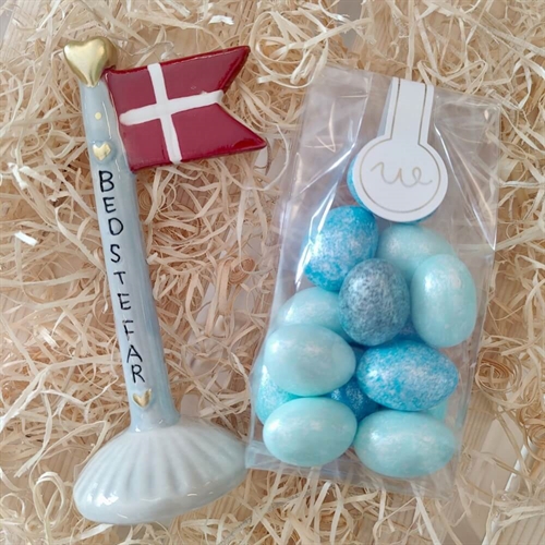 Presentkorg till mamma med ljus och text