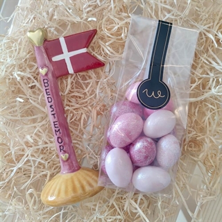 Presentkorg till mamma med ljus och text