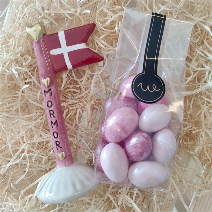 Presentkorg till mamma med ljus och text