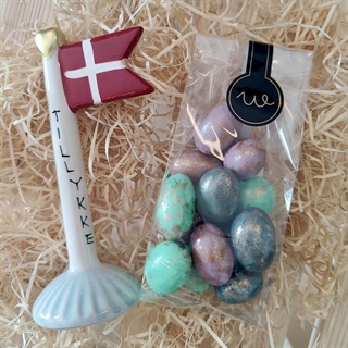 Presentkorg till mamma med ljus och text