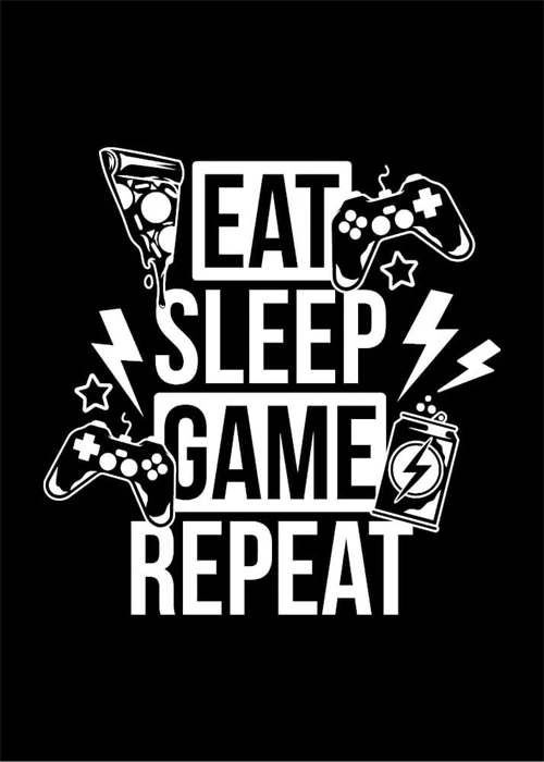 Affisch - Eat - sleep - game - repeat 2 färger