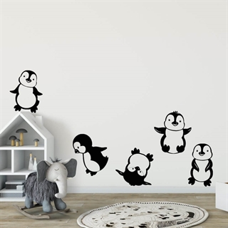 5 söta pingviner - Väggdekor