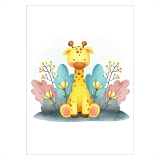 Akvarell giraff - affisch
