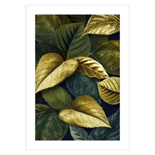 Affisch - Löv i nyanser av guld och grönt