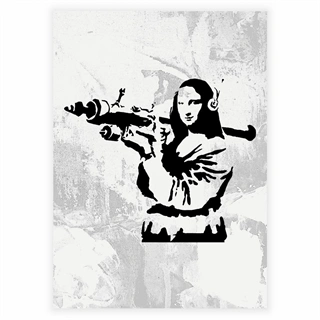 Affisch - Mona Lisa Bazooka av Banksy