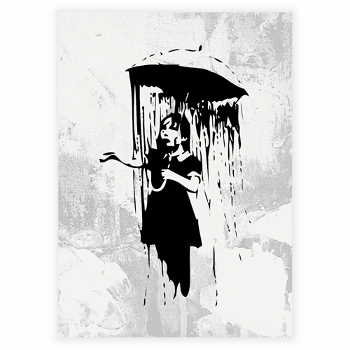 Affisch - Flicka med paraply av Banksy