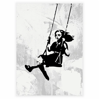 Affisch - Flicka på gunga av Banksy