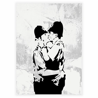 Affisch - Kyssande poliser av Banksy