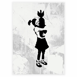 Affisch - Flicka kramar missil av Banksy