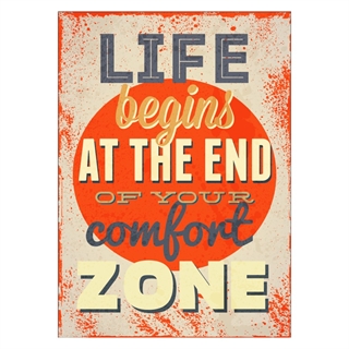 Affisch med liv börjar i slutet av din komfortzon