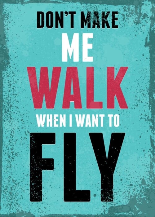 Affisch - Don't make me walk when I want to fly