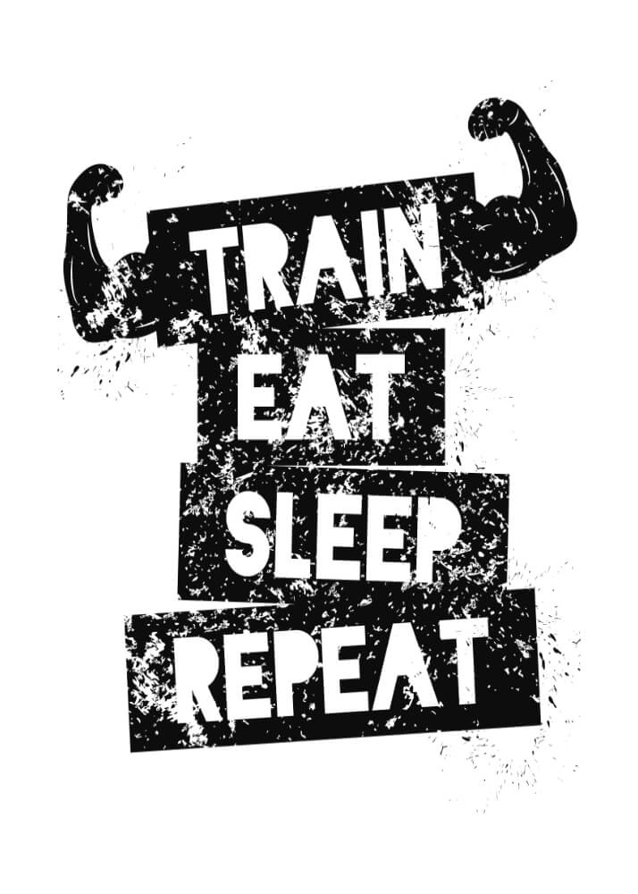 Affisch - Train eat sleep repeat