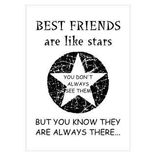 Gullig vän affisch bästa vänner är som stjärnor