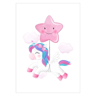 Affisch - Unicorn med stjärna