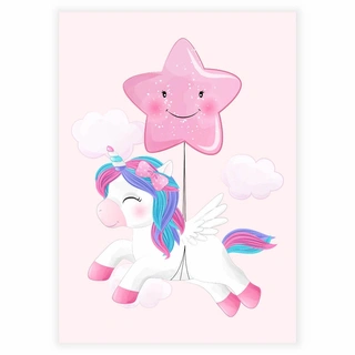 Affisch - Unicorn med stjärna