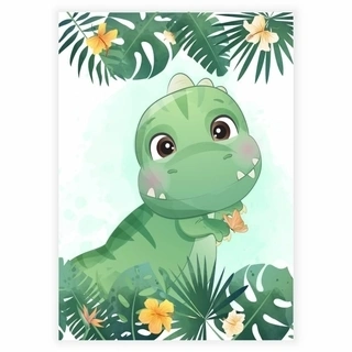 Affisch - Grön Dino