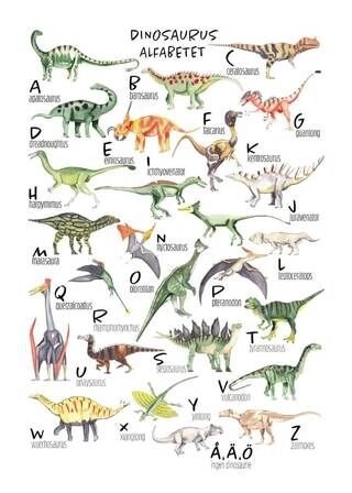 Affisch - Dinosaur alfabetet