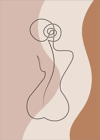 Affischer - Women body one line 3