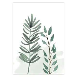 Vacker och enkel affisch med motiv av gröna växter