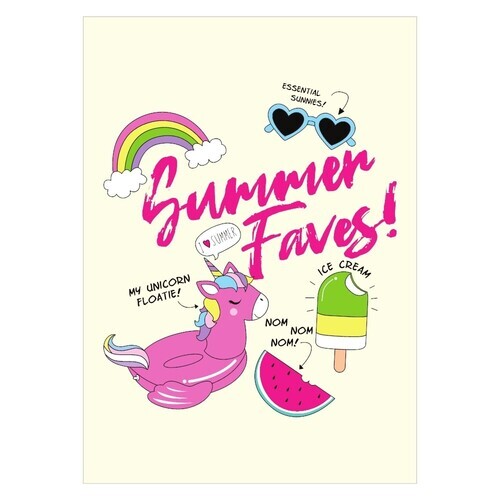 Smart affisch med alla sommarfavoriter som badklädersglass och solglasögon