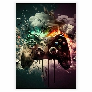 Illustration av gaming joystick affisch
