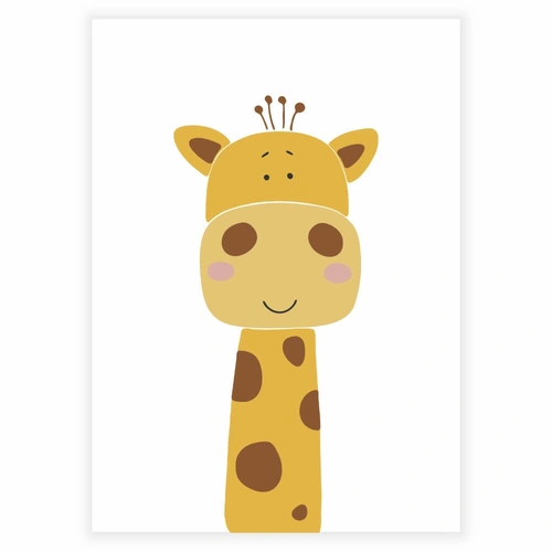 Enkel och söt barnaffisch med en giraff