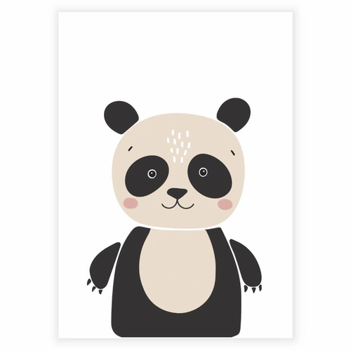 Enkel och söt barnaffisch med en Panda