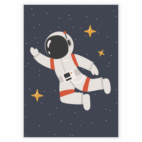Astronaut som affisch för barnrummet