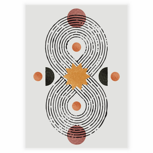 Abstrakt konst med cirklar och mönster affisch