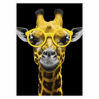 Giraff med glasögon - Affisch 