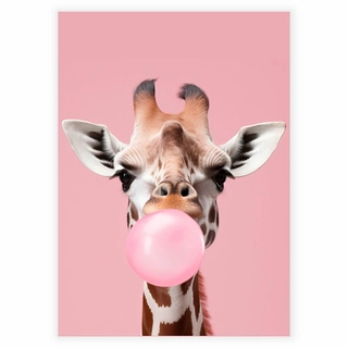 Giraff med tuggummi - Affisch 