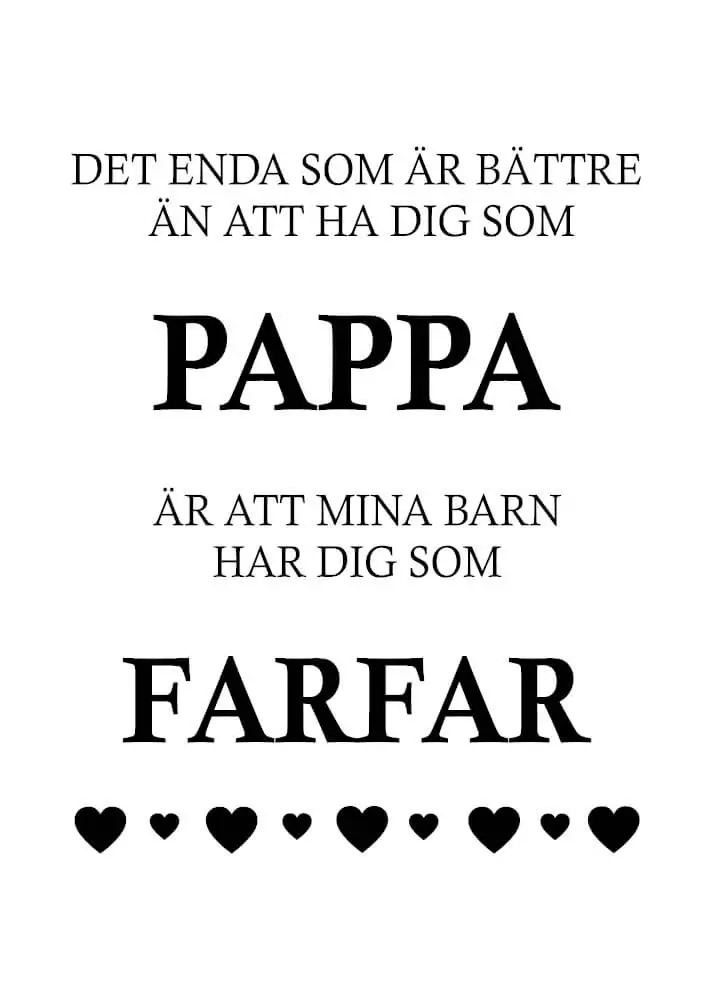 Affisch - till din pappa/morfar/farfar
