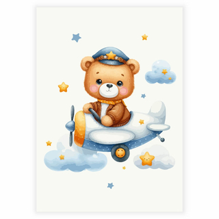 Teddy piloten med stjärnor - Affisch