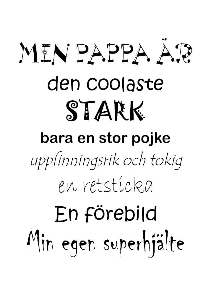 Affisch - Min eller vår pappa i färger