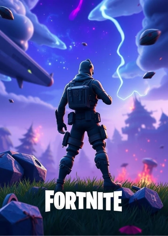 Affisch med Fortnite supercool spelaffisch