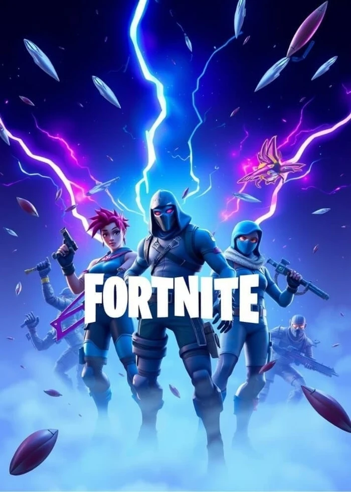 Affisch med Fortnite 4 supercool spelaffisch