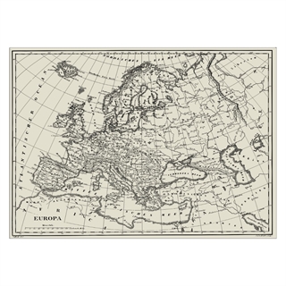 Affisch med historisk karta över Europa från 1851