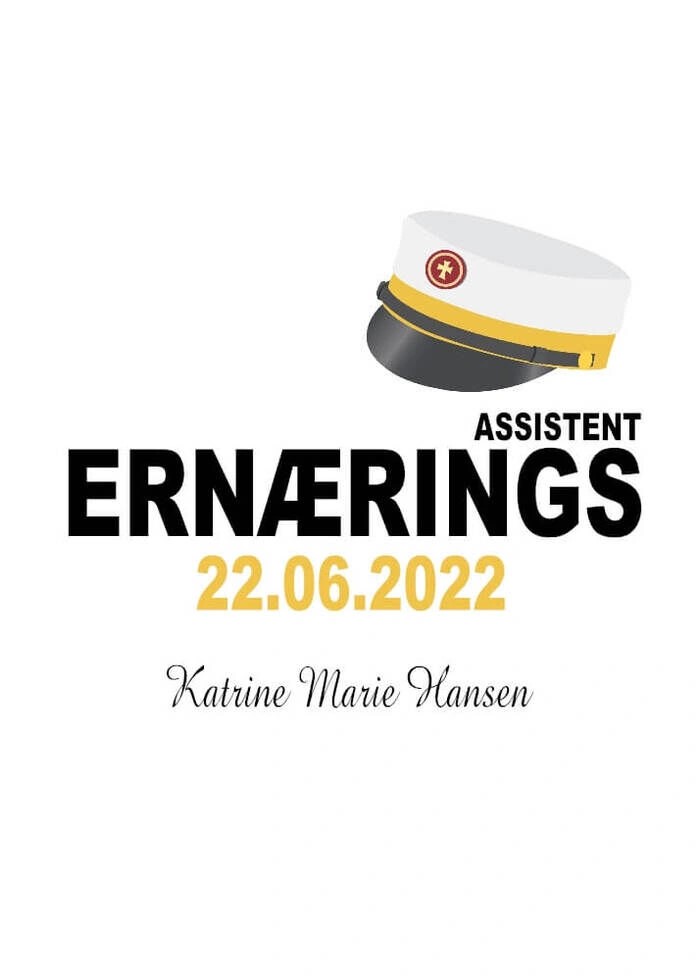 Affisch med en näringsassistenthatt