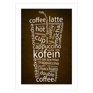Affisch med olika kaffesorter