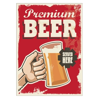 Affisch med text Premium öl