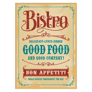 Affisch med text för Bistro god mat